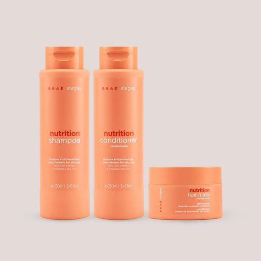 KIT DE NUTRICIÓN BRAÉ STAGES: Shampoo + Acondicionador + Mascarilla